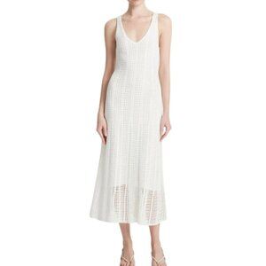Vince Dress Vince Mesh Grid Godet Dress New S